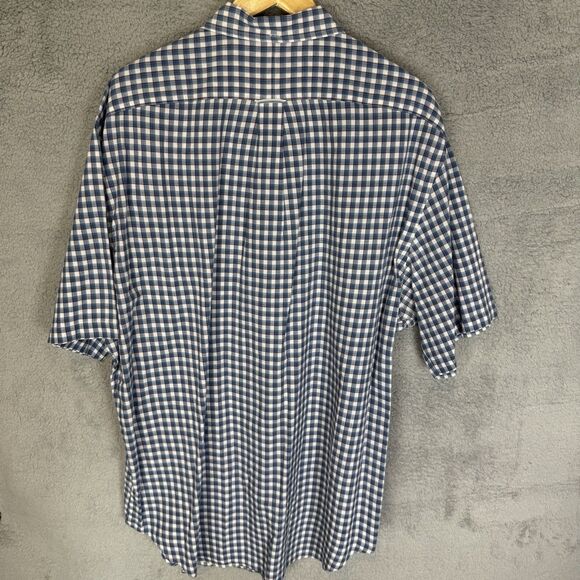 Ralph Lauren Shirt Mens 2XLT Blue Check Short Sleeve Button Down Classic Fit - Picture 7 of 8